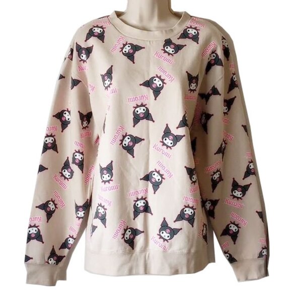 Sanrio Tops - NWOT Kuromi Sweatshirt L Tan Sanrio